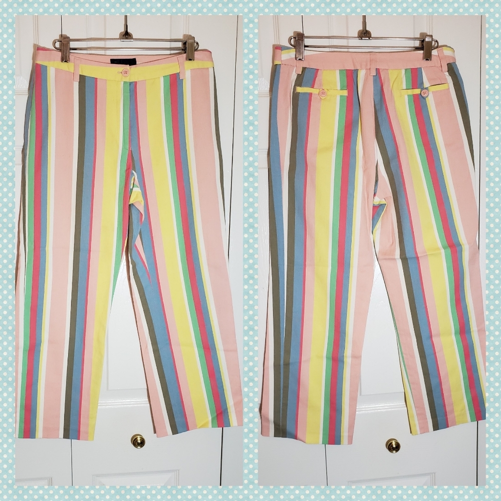 Boden Multicolor Vertical Striped Cropped Pants
